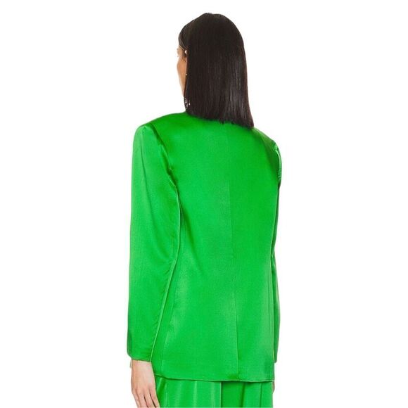 Retrofete SER.O.YA Motlee Silk Blazer in Kelly Green-Size S - Picture 2 of 8
